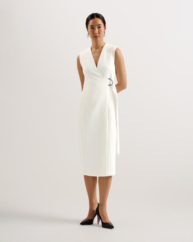 Peignoir Ted Baker Sleeveless Tailored Midi Wrap Blanche Femme | DTC-27389961